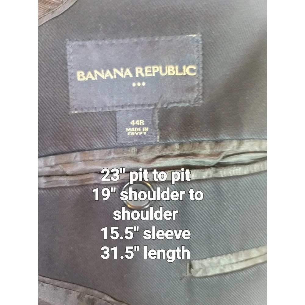 Banana Republic Classic Black Blazer Career Sport Coat Office Cotton 44R Luxury